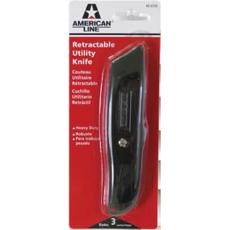 American Safety Razor 66-0330 Metal Retractable Utility Knife With 3 Blades AM327670